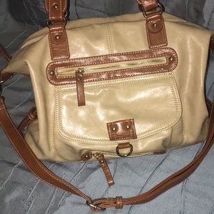 Tan and Brown Oversized Purse